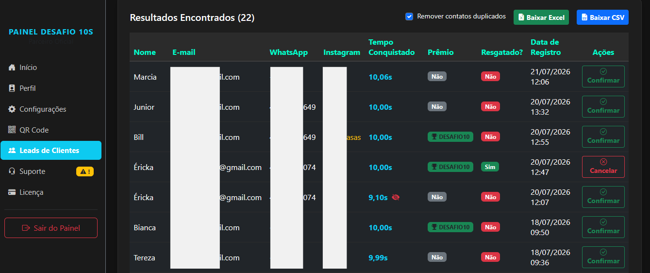 Painel de Controle - Leads de Clientes